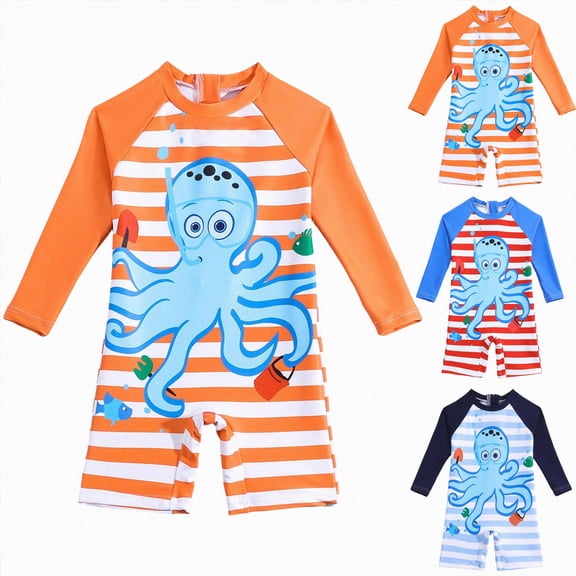 WUANDIXFA Toddler Baby Boy Rash Guard Swimsuit 9 12 18 24 Months 2T 3T Long Sleeve One Piece Zipper Bathing Suit Beach Swimwear Sunsuit Black,12-18 Months