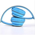 thumbnail image 5 of Wireless Headphones, P47 Bluetooth Over Ear Foldable Headset with Microphone Stereo Earphones Support FM Radio TF for PC TV Smart Phones-Blue, 5 of 8