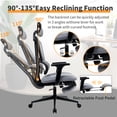 thumbnail image 6 of Ergonomic Office Chair, Comfortable High Back Mesh Computer Chair Rolling Desk Chair - 4D Adjustable Armrest, Adjustable Headrest, Dynamic Lumbar Support, Ergonomic Chair for Home Office Work, Gray, 6 of 8