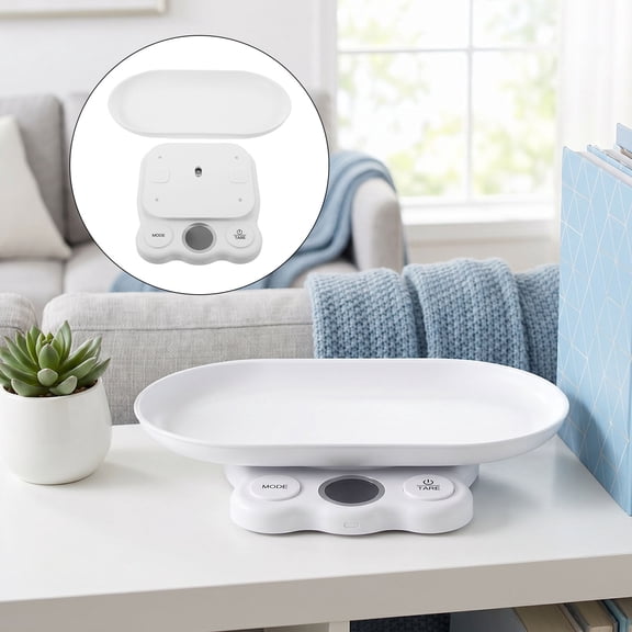 CRILSTYLEO White Portable Digital Pet Scale for Small Dogs Cats Precise Weight Monitoring