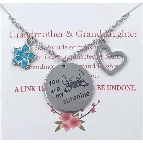 To My Granddaughter You are My Sunshine Necklace and Greeting Card Necklace from Grandma Jewelry Stuff Birthday Christmas New Year