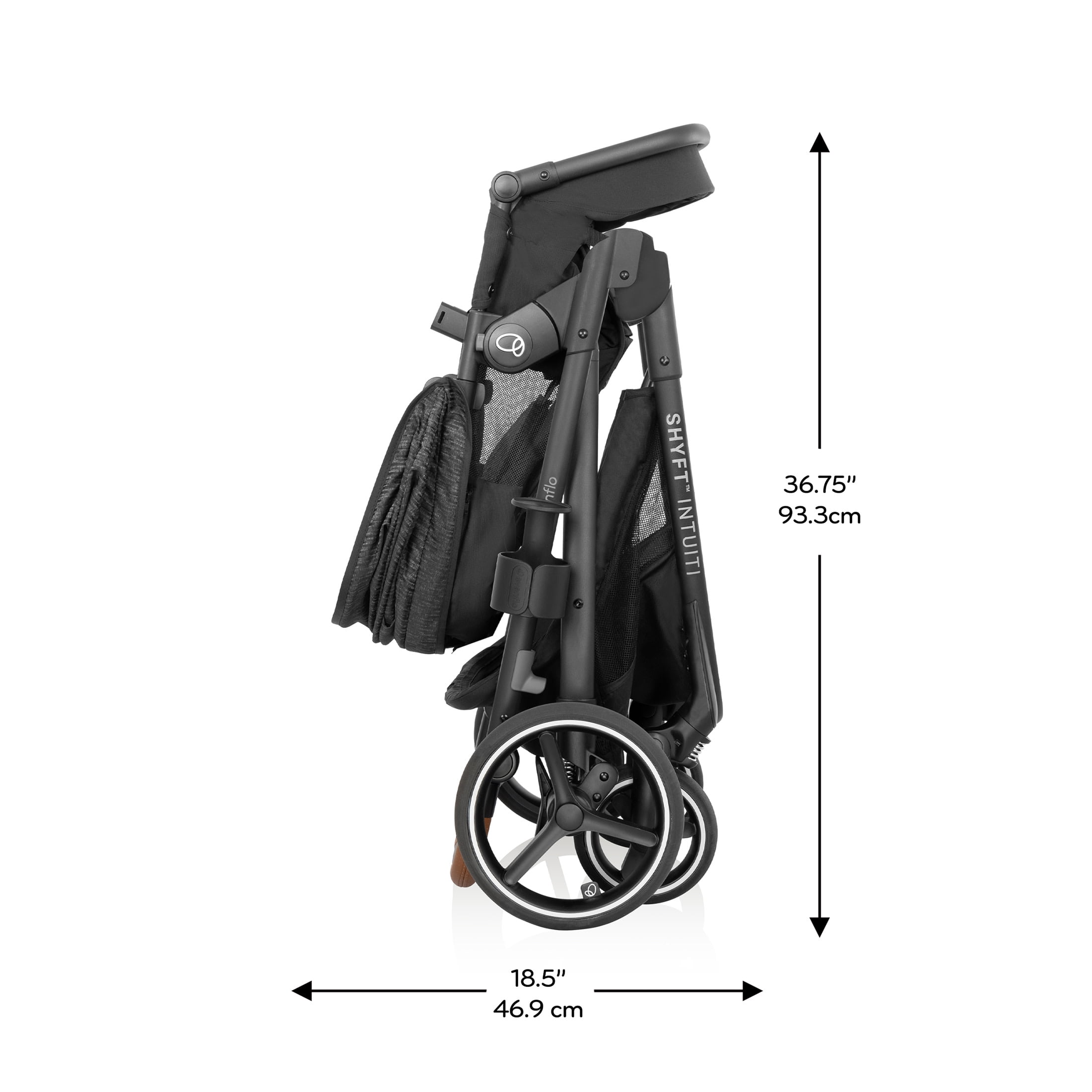 Evenflo Shyft Intuiti Travel System With Revolve180 LiteMax NXT Rotating Infant Car Seat, Black Shale