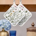 thumbnail image 2 of Spring Summer Floral Pot Holders for Kitchen Heatproof Potholder, 4 Pack Farmhouse Botanical Butterflies Hot Pads Multipurpose Oven Pads Cloth Potholders Trivet for Cooking and Baking, 2 of 8