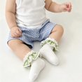 thumbnail image 5 of Miaouyo Toddler Girl Ruffles Ankle Socks Stretchy Breathable Plaid Lace Dress Socks, 5 of 9