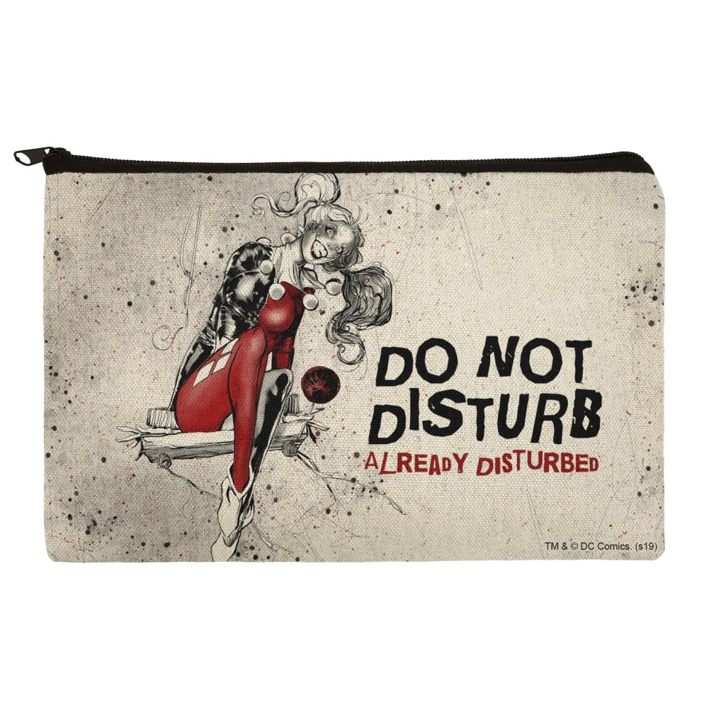 Harley Quinn Already Disturbed Pencil Pen Organizer Zipper Pouch Case