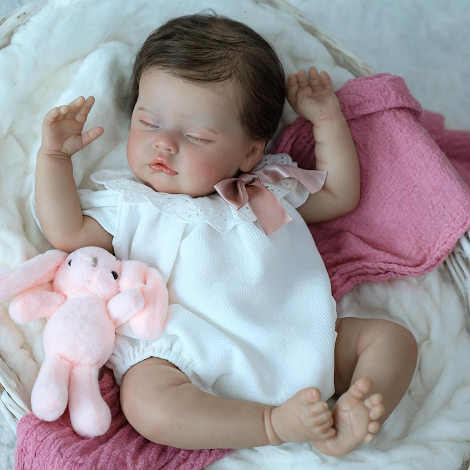 Lifelike Reborn Baby Dolls - 20-Inch Realistic Reborn Doll Soft Body Eyes Closed Newborn Real Life Baby Doll That Look Real for gift、