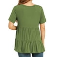 thumbnail image 3 of JuneFish Women's Maternity Short Sleeve Tiered Basic Casual Pregnancy Top, 3 of 4
