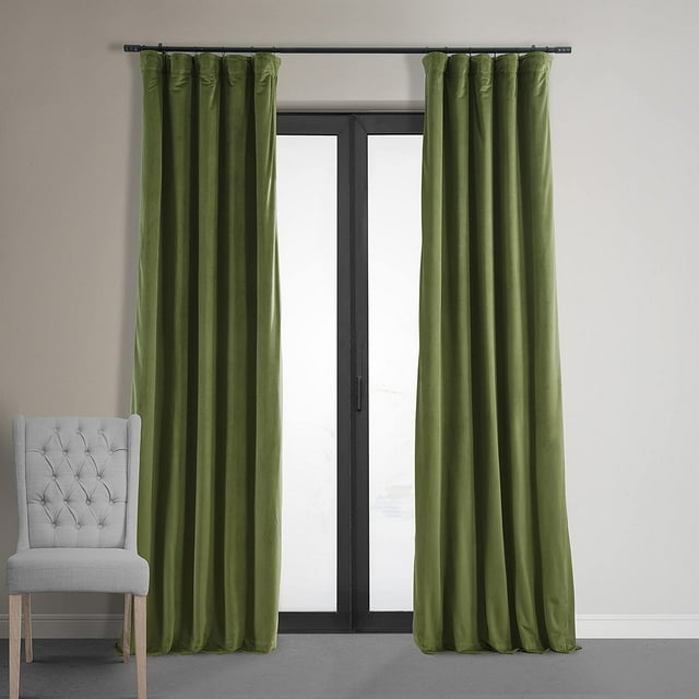HPD Half Price Drapes Cortinas opacas térmicas de terciopelo para sala de estar, 120 pulgadas de largo (1 panel), cortinas opacas aisladas con bolsillo para barra para dormitorio, cortinas de ventana,