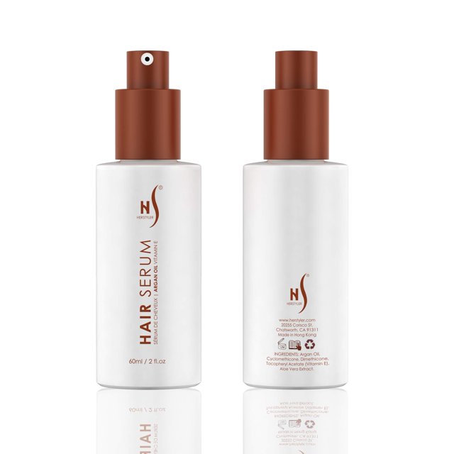 Sérum para cabello seco HerStyler con aceite de argán antiencrespamiento, paquete de 2