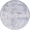 thumbnail image 1 of Unique Loom Aberdeen Tone-on-Tone Area Rug Round 4' x 4' Blue/Ivory, 1 of 1