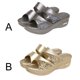 thumbnail image 5 of Qarigey 1 par de sandalias de cuña de tacón grueso, zapato de zapatilla de cuña con diseño de punta abierta para caminar en la playa de Calzado, 5 of 6