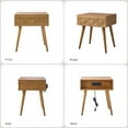 thumbnail image 5 of 23" Wooden End Table with Charging Station and Tray Modern for Living Room Seadrift, 5 of 8