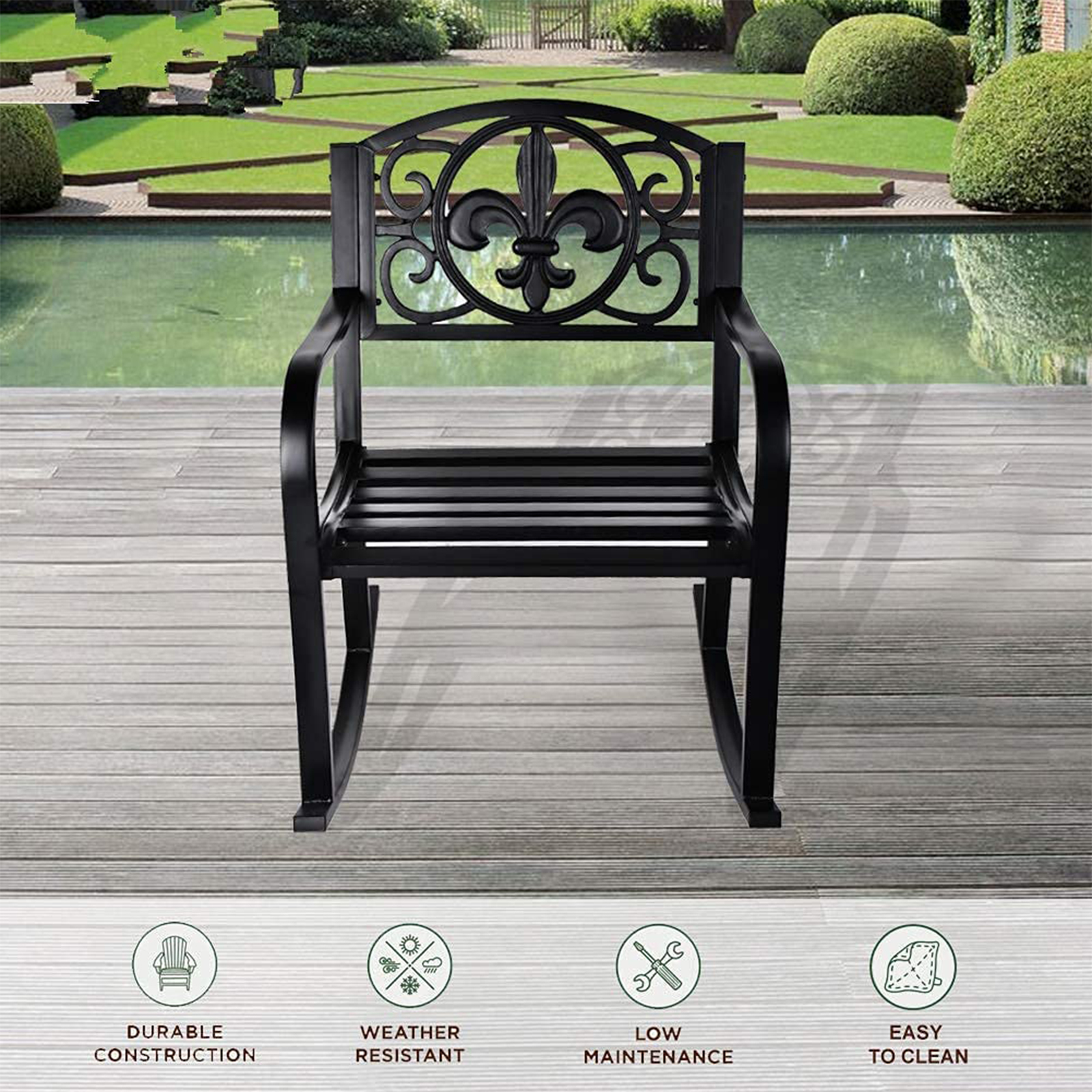 black cast iron garden chairs