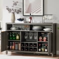 thumbnail image 4 of OAKHAM Bar Cabinet with Wine Rack, Wine Bar Buffet Cabinet with Storage, Liquor Bar Buffet Sideboard, Midnight Oak, 4 of 9