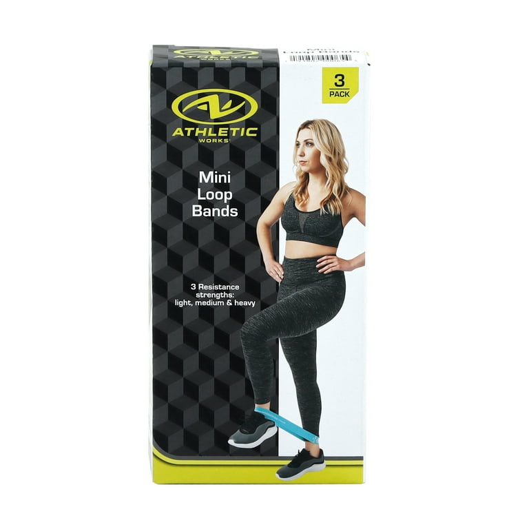 Athletic Works Mini Loop Exercise Bands Pack Stretch