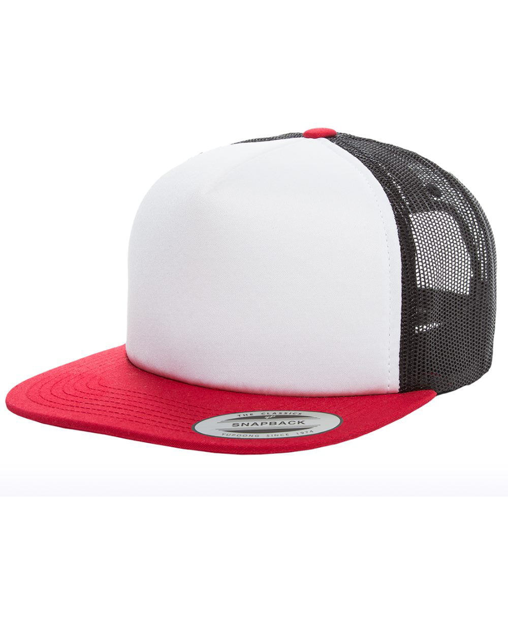Pawr Classic Flat-Brimmed Trucker Hat Baseball Cap Dark Red