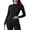 EKCW021 Black, variant on Women Ribbed Long Sleeve Bodysuit Invisible Zip Up Crew Neck Body Suit EKCW022 White S
