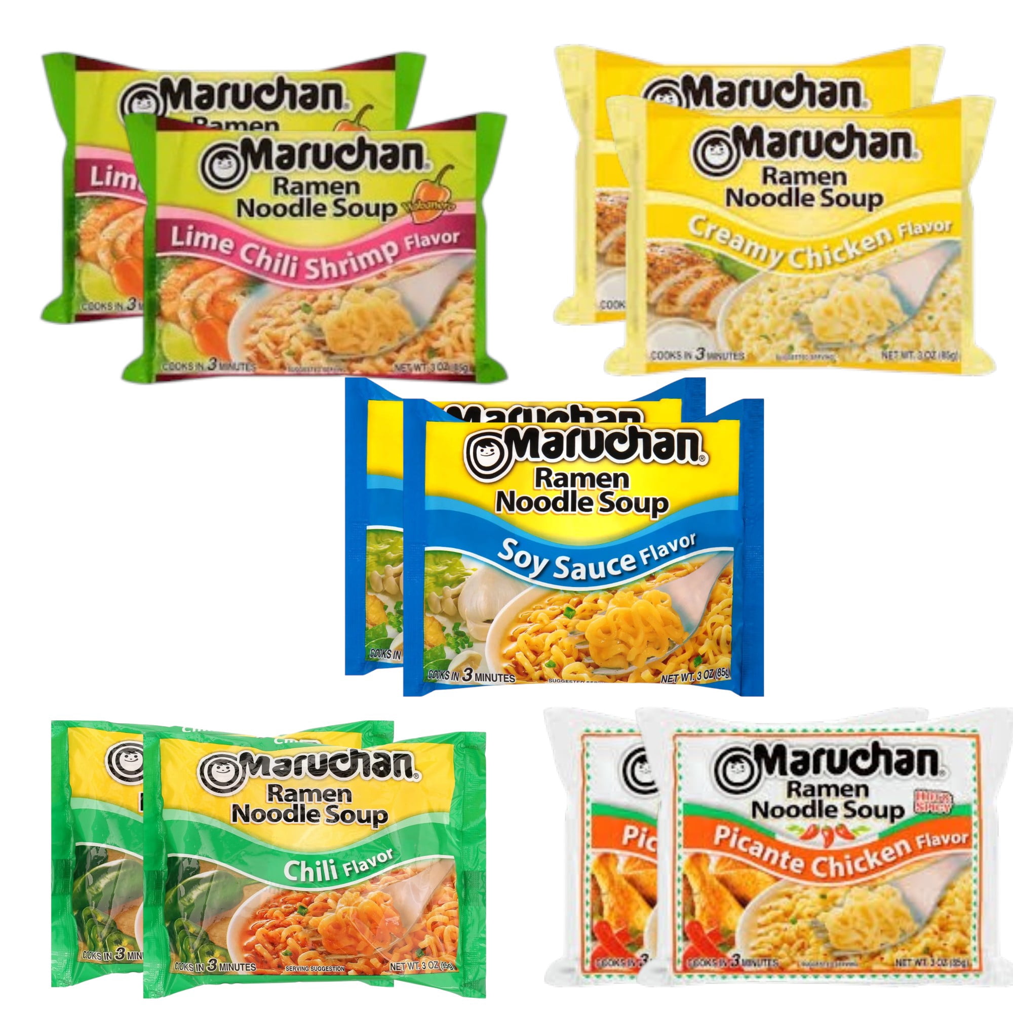 Maruchan Ramen Noodle Soup Variety Pack, 22 Pack (3 oz Each), Instant Ramen Noodles, Assorted Flavors