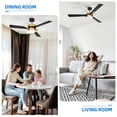 thumbnail image 6 of Dextrus 60in Black Ceiling Fan with Light and Remote Control, 3 Blades Modern Chandelier Ceiling Fan, 6 of 14