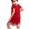 thumbnail image 6 of Wowcloth Woman's Christmas Nightgown, Relaxed Fit with Short Sleeves, Cozy Loungewear for Holiday Comfort and Home Relaxation, 6 of 8