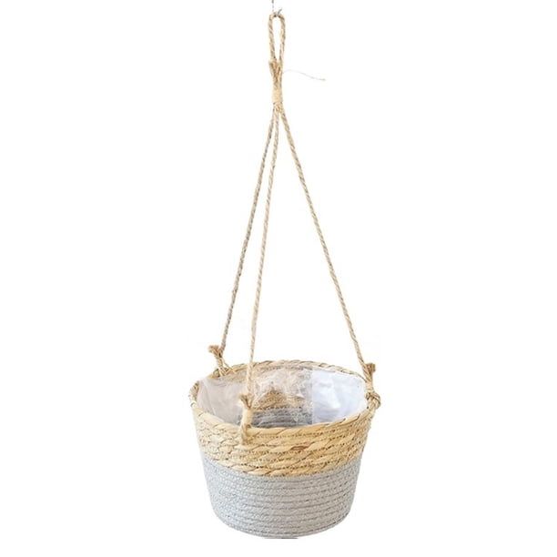 Colgador de plantas for interior, cesta colgante con cuerda y forro impermeable, macetero tejido for colgar