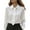 White, variant on Women's French Collar Long Sleeve T-Shirt with Matching Tie, Solid Color Business Casual Blouse, Elegant Pullover Top for Work, Office, Fall Spring Daily Outfits Black L