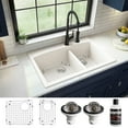 thumbnail image 3 of Karran Usa Qt-711-Pk1 Quartz Qt 33" Drop In Double Basin Quartz Composite Kitchen Sink -, 3 of 5