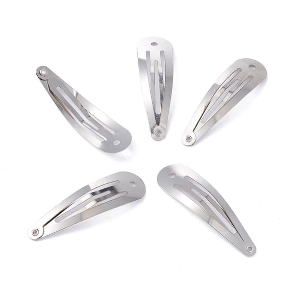 1000 pc Iron Snap Hair Clip Findings Platinum 49mm