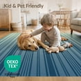 thumbnail image 4 of ODIKA 9'x12' Washable Area Rug Lime Striped Evenly Spaced Ombre Ticking Repeating Stripe Motif for Dining Room, Basement, Large Office, Non-Slip Chair-Friendly, 4 of 7