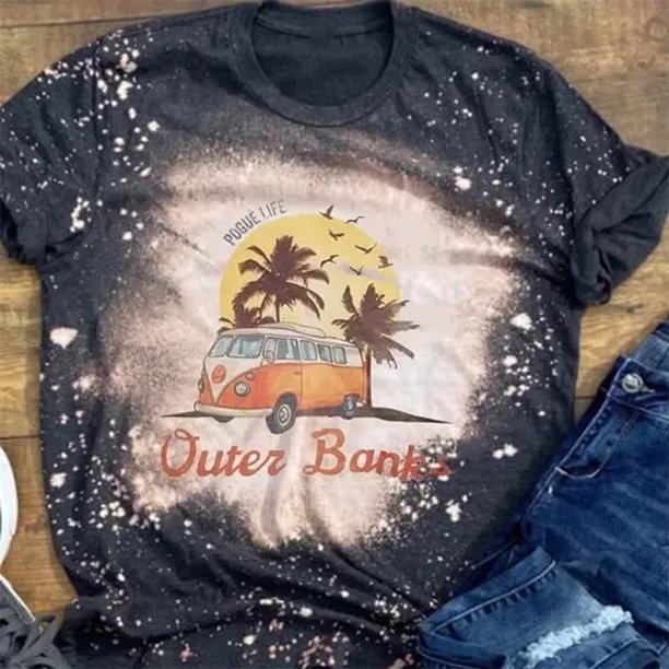 Camiseta de manga corta con cuello redondo y estampado de ropa de verano para mujer a la moda Tmvgtek Para estrenar