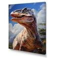 thumbnail image 2 of Designart "Velociraptor Portrait" Animals Canvas Wall Art - Modern Orange Dinosaur Bedroom Canvas Wall Art, 2 of 6