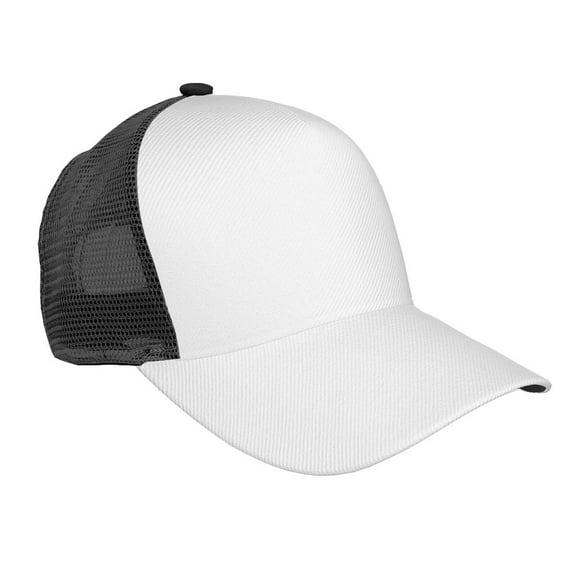 Lsque White Printed Trucker Hat - Baseball Cap for Men Women - Breathable Mesh Side, Adjustable Fit - for Casual Wear