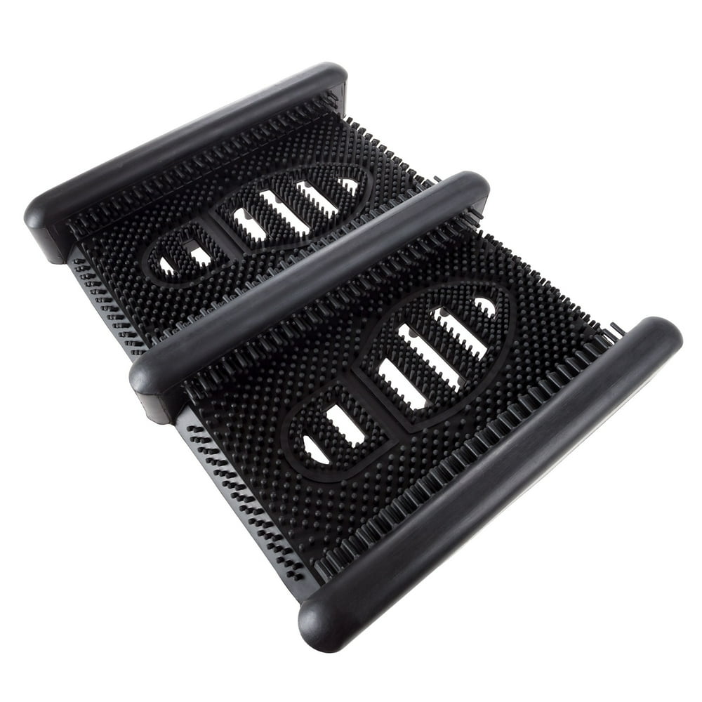 Stalwart Rubber Boot and Shoe Cleaner Scrubber Mat For Home Entryways