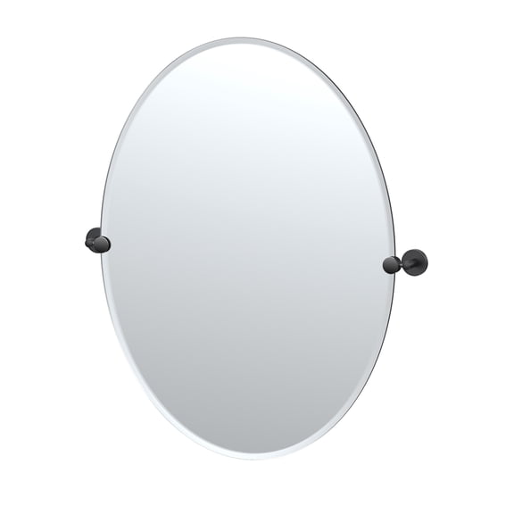 Gatco Sky 32" Frameless Oval Mirror, Matte Black