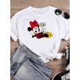 thumbnail image 1 of Disney Cartoon Clothing Casual Tee Shirt Mickey Mouse Women Holiday Summer Short Sleeve Print Fashion Graphic T-shirtsXXXL Gao Jinjia LED, 1 of 2