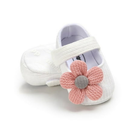 

Baby Girls Infant Floral Shoes Baptism Shoes Soft Sole Prewalker Wedding Dress Shoes