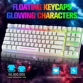 thumbnail image 4 of Wireless Gaming Keyboard and Mouse Combo with 87 Key Rainbow LED Backlight Rechargeable 3800mAh Battery Mechanical Feel Anti-ghosting Ergonomic Waterproof RGB Mute Mice for Computer PC Gamer (White), 4 of 8