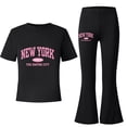 thumbnail image 4 of Summer Clothes for Teen Girls Size 6-12 Years Tween Girls Clothes 2PCS Sets Crop Tops & Flare Pants with Letter Print Summer Outfits, 4 of 4