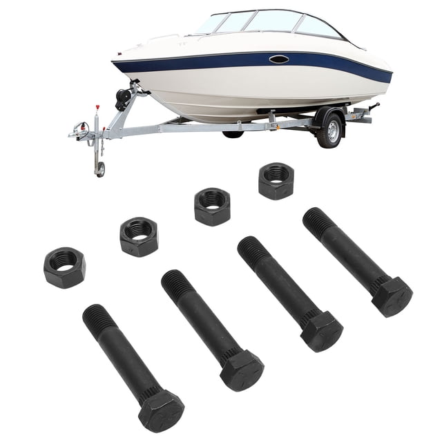 Pernos de Grillete de Resorte de la Haja del Remolque, 4pcs de Acero Anti-Tensión 9/16in-18 x 3 Pulgadas Pornos de Grasa de Resorte de Hoja para EJES DE 2000 LB 3500 LB