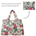thumbnail image 5 of Wrapables Large & Small Foldable Tote Nylon Reusable Grocery Bags, Set of 2, Tropica Pink Floral, 5 of 5