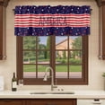 thumbnail image 6 of American Flag Curtain Valances for Windows, Kitchen Valance Window Treatments Panel 2 Pack, Independence Day Red Blue Star Striped Rod Pocket Short Curtains for Bathroom Bedroom 42 x 18 Inch, 6 of 8