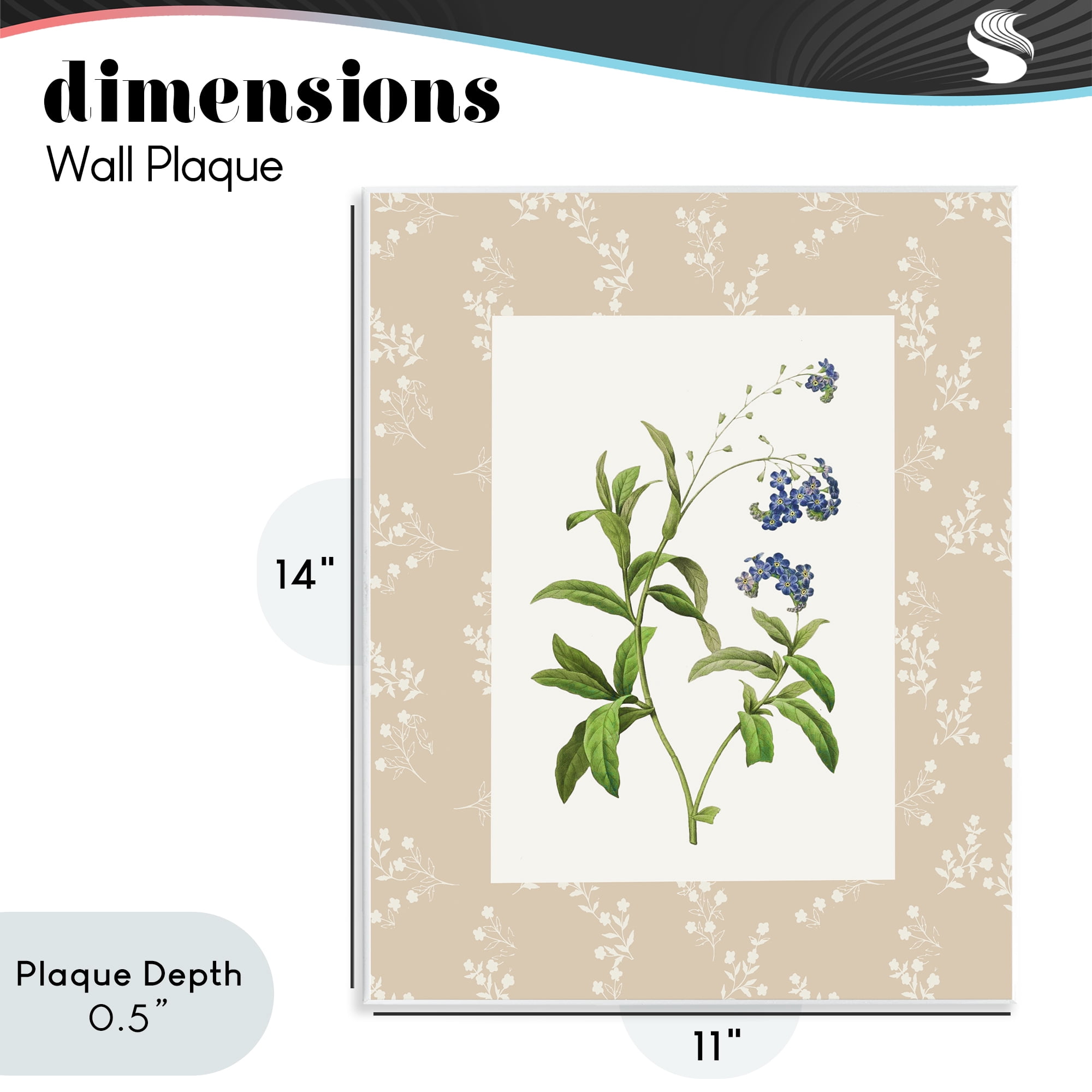 Stupell Industries Botanical Plate Design Wall Plaque Art, design by Val Rhodes