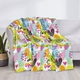 thumbnail image 3 of Naloa Tropical Pineapples Flannel Fleece Throw Blanket for Bed Couch, Thick Blanket - All Seasons Suitable for Women, Men and Kids-50"x40", 3 of 6