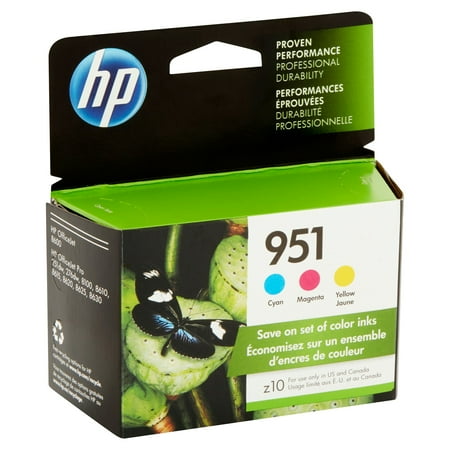- HP 951 Tri-Color Original Ink Cartridges, 3-pack (CR314FN)