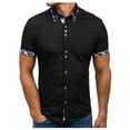 thumbnail image 4 of SwiftWear Men Polyester Short Sleeve Turndown collar Plaid Shirts For Men Black XL, 4 of 4