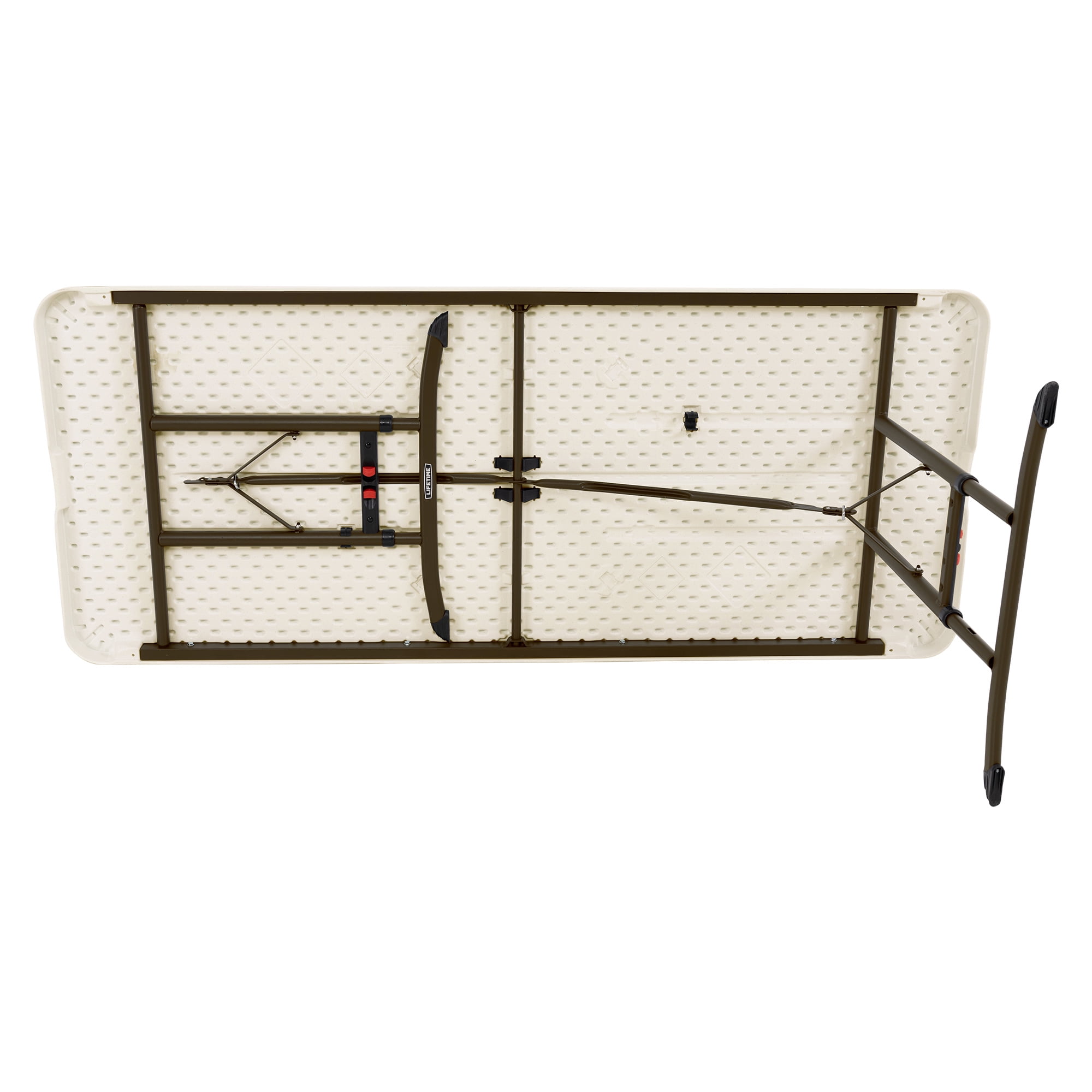 Lifetime Commercial Nesting 72 in Indoor/Outdoor Adjustable Height Folding Rectangle Table Almond 1 Piece 1 Count