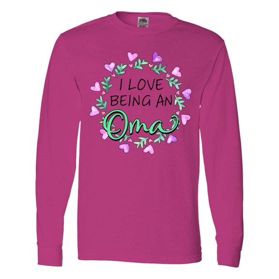 Inktastic I Love Being an Oma- Circle of Hearts Long Sleeve T-Shirt