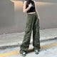 thumbnail image 3 of Pantalones cargo anchos para mujer: estilo urbano, cordón en la parte inferior, diseño con múltiples bolsillos, ajuste holgado, tallas S-XXXL., 3 of 8