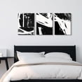 thumbnail image 4 of 3 Panels Black and White Abstract Canvas Wall Art Prints Black White Ink Painting Modern Art Prints for Living Room Bedroom Décor 12"x16", 4 of 5