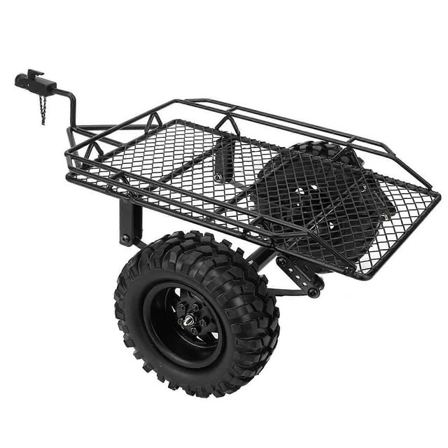 Remorque à godets en métal RC, simulation de voiture traînante pour TRX4 D90 SCX10 CC01 1/10, pièces de bricolage, noir